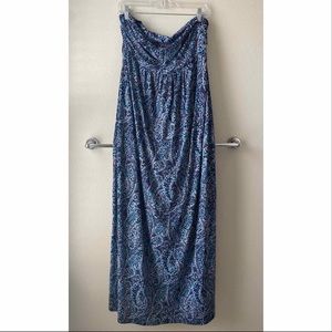 Cinnamon Blue Strapless Dress